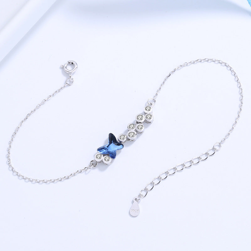 Blue Butterfly Charm Bracelet