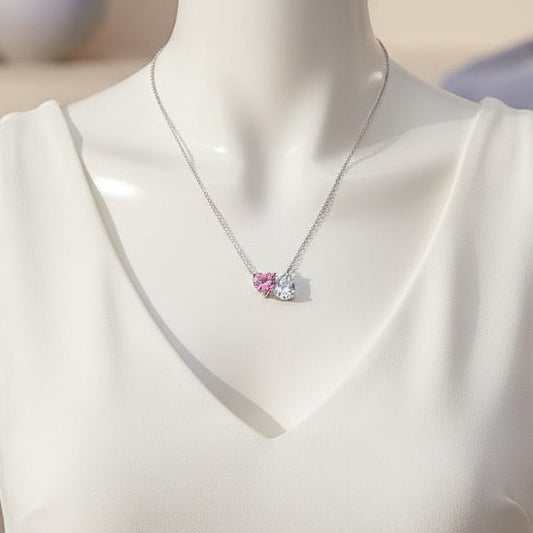Pink Heart Pendant Necklace