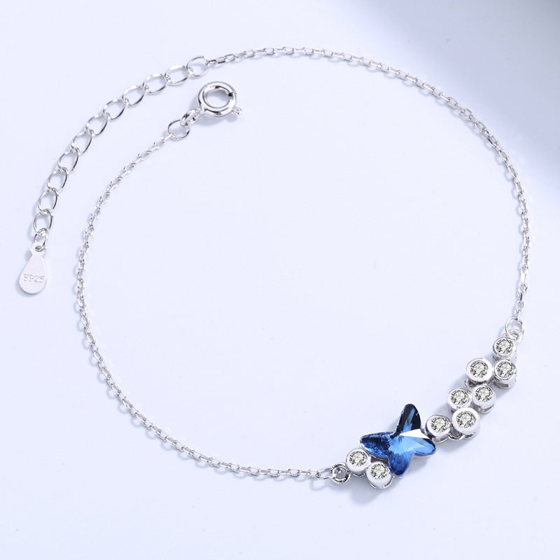 Blue Butterfly Charm Bracelet