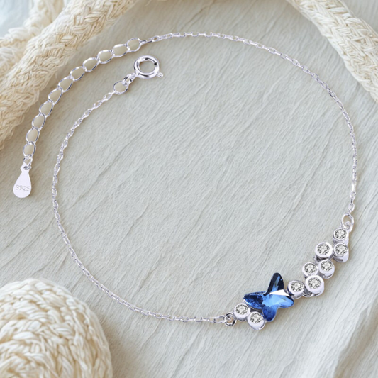 Blue Butterfly Charm Bracelet