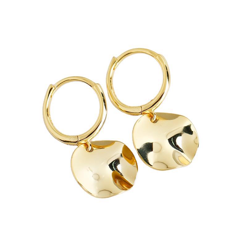 Irregular Disc Hoop Earrings